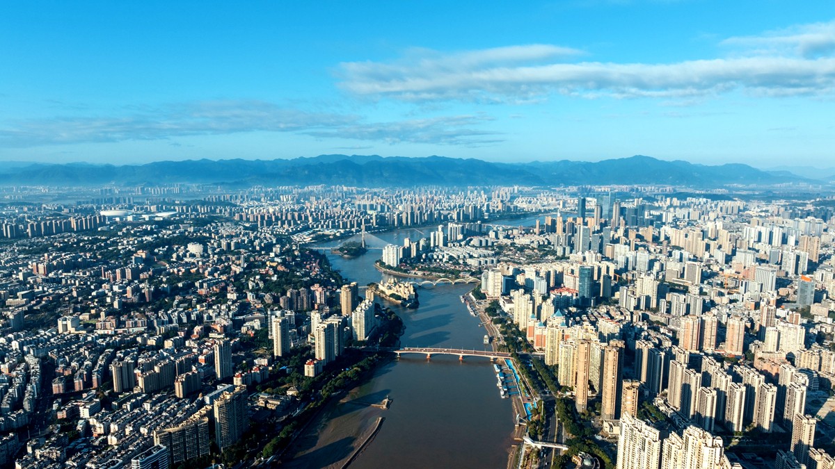 图为福州市航拍照片